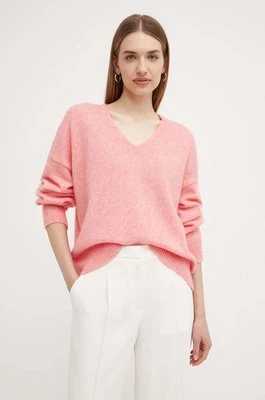 Boss Orange sweter wełniany damski kolor różowy