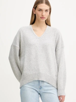 BOSS Orange sweter z dodatkiem wełny damski kolor szary 50550464