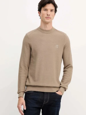 BOSS Orange sweter z domieszką kaszmiru kolor beżowy lekki 50527584