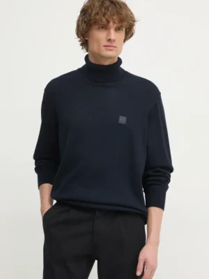 BOSS Orange sweter z domieszką kaszmiru kolor beżowy lekki z golferm 50527573