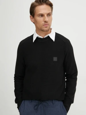 BOSS Orange sweter z domieszką kaszmiru kolor czarny lekki 50527584