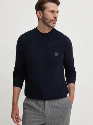BOSS Orange sweter z domieszką kaszmiru kolor granatowy lekki 50527584