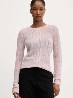 BOSS Orange sweter z domieszką wełny damski kolor różowy lekki 50543960