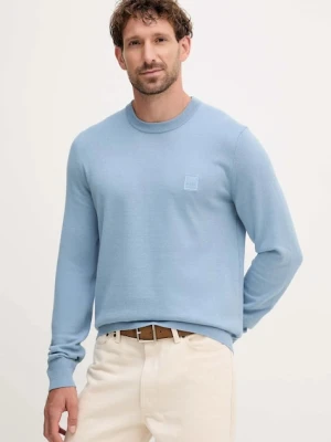 BOSS Orange sweter z domieszką wełny Kanovano_S męski kolor niebieski lekki 50527583