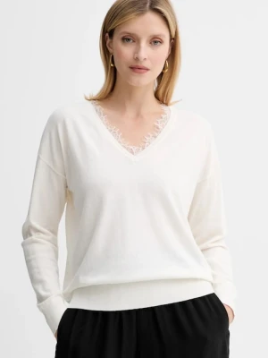 BOSS Orange sweter z wełną damski kolor beżowy lekki 50551357