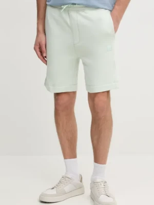 BOSS Orange szorty bawełniane kolor turkusowy melanżowe