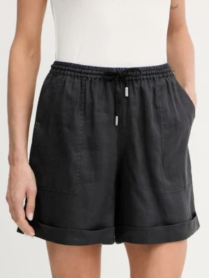 BOSS Orange szorty damskie kolor czarny gładkie high waist 50537924