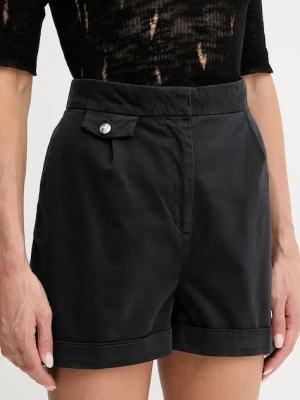 Zdjęcie produktu BOSS Orange szorty damskie kolor czarny gładkie high waist 50540402