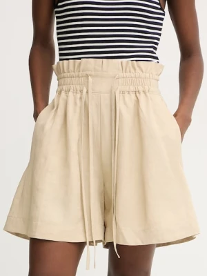 BOSS Orange szorty damskie z dodatkiem lnu C Tacolina