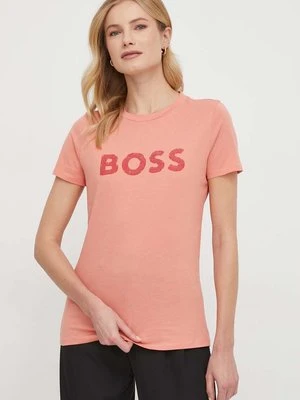 Boss Orange t-shirt bawełniany BOSS ORANGE damski kolor czerwony 50501139