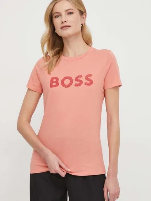 BOSS Orange t-shirt bawełniany BOSS ORANGE damski kolor czerwony 50501139