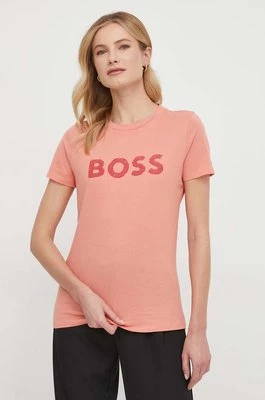 Boss Orange t-shirt bawełniany BOSS ORANGE damski kolor czerwony 50501139