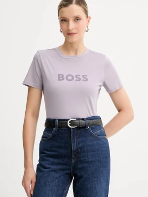 BOSS Orange t-shirt bawełniany BOSS ORANGE damski kolor fioletowy 50501139