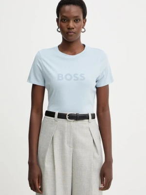 BOSS Orange t-shirt bawełniany BOSS ORANGE damski kolor niebieski 50501139