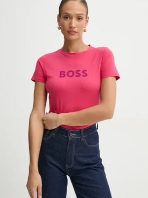 BOSS Orange t-shirt bawełniany BOSS ORANGE damski kolor różowy 50501139
