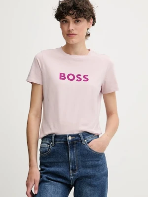 BOSS Orange t-shirt bawełniany BOSS ORANGE damski kolor różowy 50501139