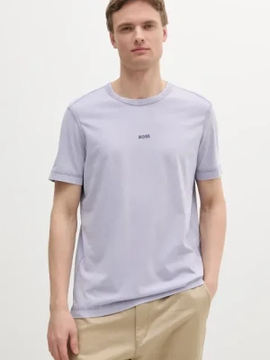 BOSS Orange t-shirt bawełniany BOSS ORANGE męski kolor fioletowy gładki 50502173