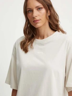BOSS Orange t-shirt bawełniany damski kolor beżowy 50523256