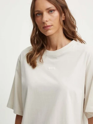 BOSS Orange t-shirt bawełniany C Enis Small Logo damski kolor beżowy 50523256