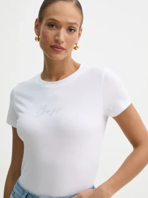 BOSS Orange t-shirt bawełniany damski kolor biały 50538826