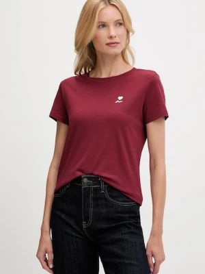 BOSS Orange t-shirt bawełniany damski kolor bordowy 50545288