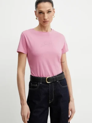 BOSS Orange t-shirt bawełniany damski kolor fioletowy 50538826