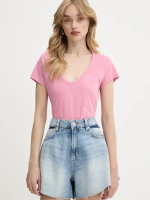 BOSS Orange t-shirt bawełniany damski kolor fioletowy 50540432