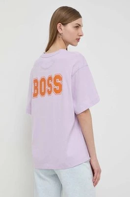 Boss Orange t-shirt bawełniany damski kolor fioletowy 50520478