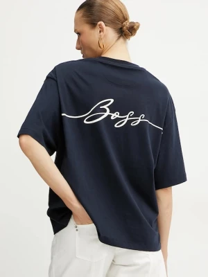 BOSS Orange t-shirt bawełniany damski kolor granatowy 50540441