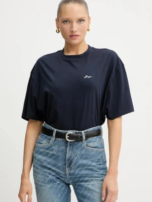 BOSS Orange t-shirt bawełniany damski kolor granatowy 50545498