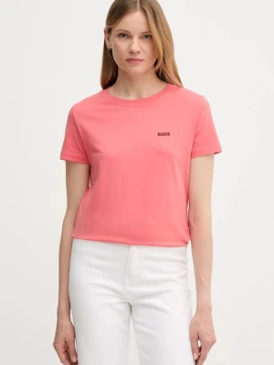 BOSS Orange t-shirt bawełniany damski kolor różowy 50506973