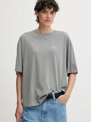 BOSS Orange t-shirt bawełniany damski kolor szary 50545498