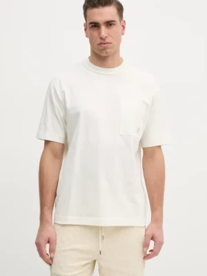 BOSS Orange t-shirt bawełniany męski kolor beżowy gładki 50536784