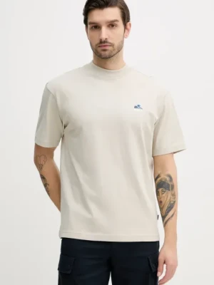 BOSS Orange t-shirt bawełniany męski kolor beżowy z nadrukiem 50540520