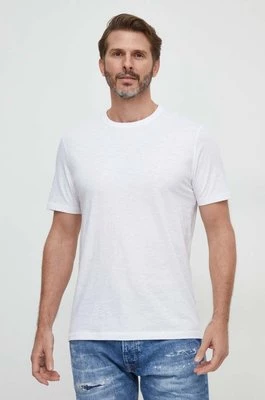 Boss Orange t-shirt bawełniany męski kolor biały gładki