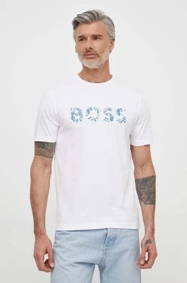 Boss Orange t-shirt bawełniany męski kolor biały z nadrukiem 50515997