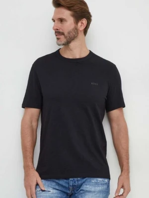 BOSS Orange t-shirt bawełniany męski kolor czarny gładki