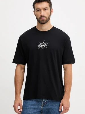 BOSS Orange t-shirt bawełniany Te_voyage męski kolor czarny z nadrukiem 50546370