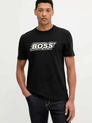 BOSS Orange t-shirt bawełniany męski kolor czarny z nadrukiem 50546381