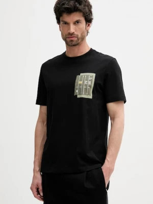 BOSS Orange t-shirt bawełniany męski kolor czarny z nadrukiem 50546920