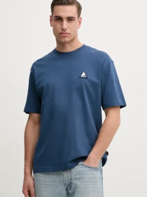 BOSS Orange t-shirt bawełniany męski kolor niebieski z aplikacją 50539195