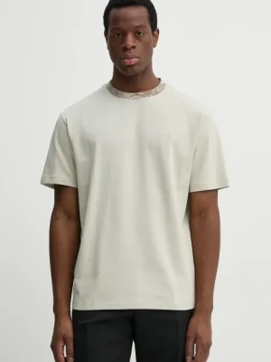BOSS Orange t-shirt bawełniany męski kolor szary gładki 50530747
