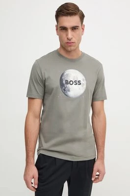 Boss Orange t-shirt bawełniany męski kolor szary z nadrukiem 50528189