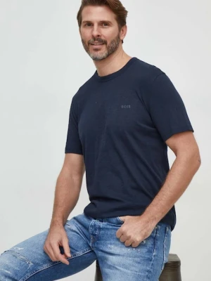 BOSS Orange T-shirt męski bawełniany Tegood granatowy