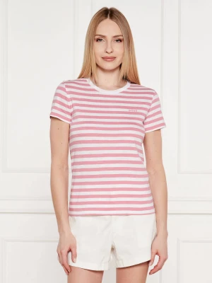 BOSS ORANGE T-shirt C_Esla_Striped | Regular Fit pudrowy róż