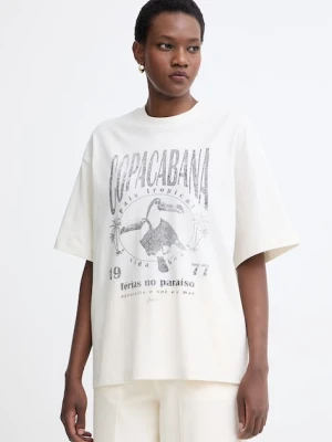BOSS Orange t-shirt damski bawełniany C Eboys 2 beżowy