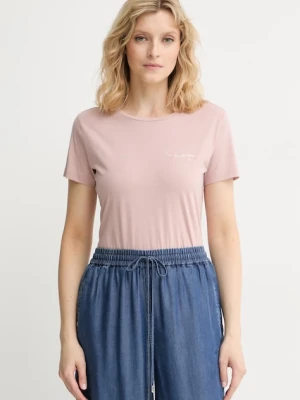 BOSS Orange T-shirt damski bawełniany C_Elove_5 różowy