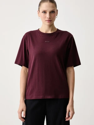 BOSS Orange T-shirt damski bawełniany C Enis Small Logo bordowy