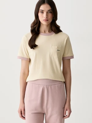 BOSS Orange T-shirt damski bawełniany C_Ezoe beżowy