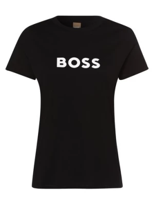 BOSS Orange T-shirt damski Kobiety Bawełna czarny nadruk,